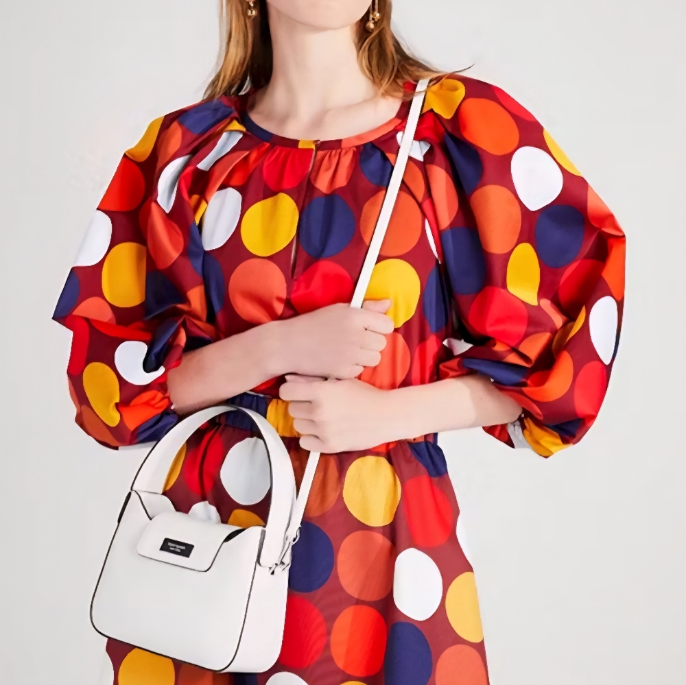 Kate Spade White Geometric Shoulder Bag